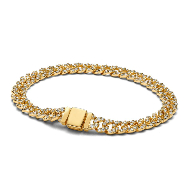 Bracelet Cubain en Moissanite | Or