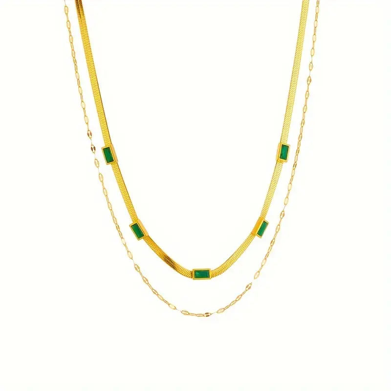 Collier rétro à double couche Sorella Gem | Or