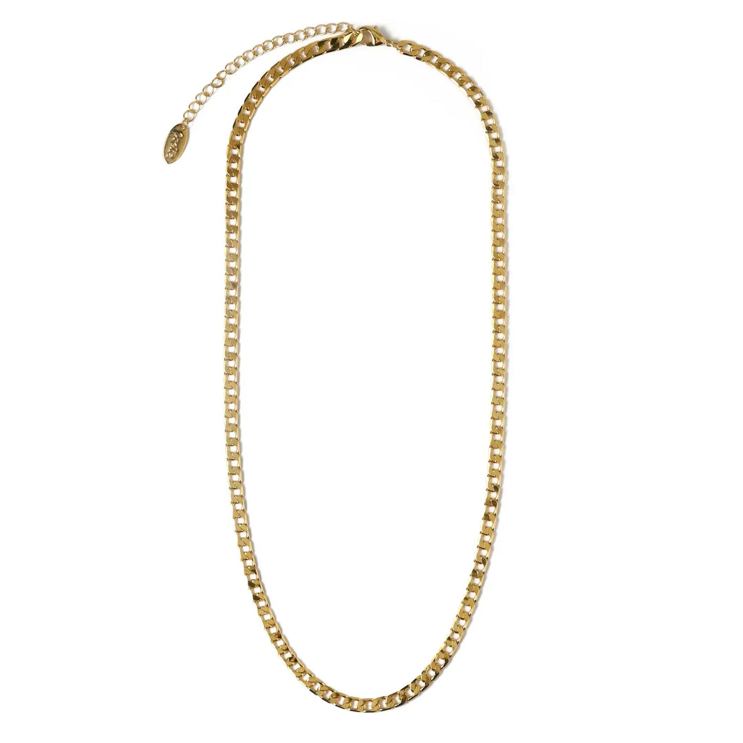 Collier Chaîne à Maillons Plat | Or Blanc