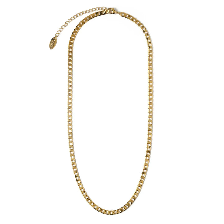 Collier Chaîne à Maillons Plat | Or Blanc