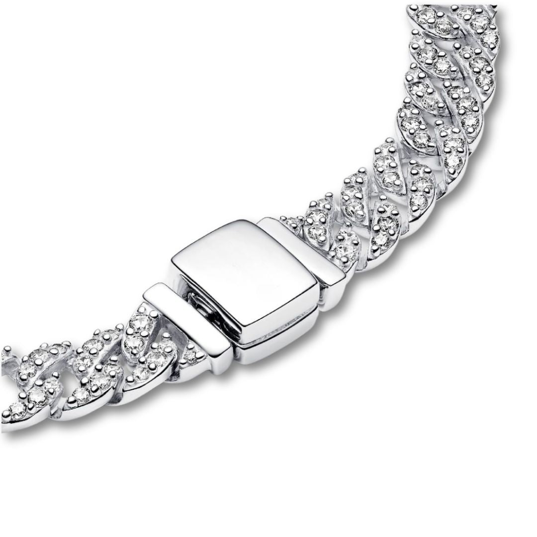 Bracelet Cubain en Moissanite | Or