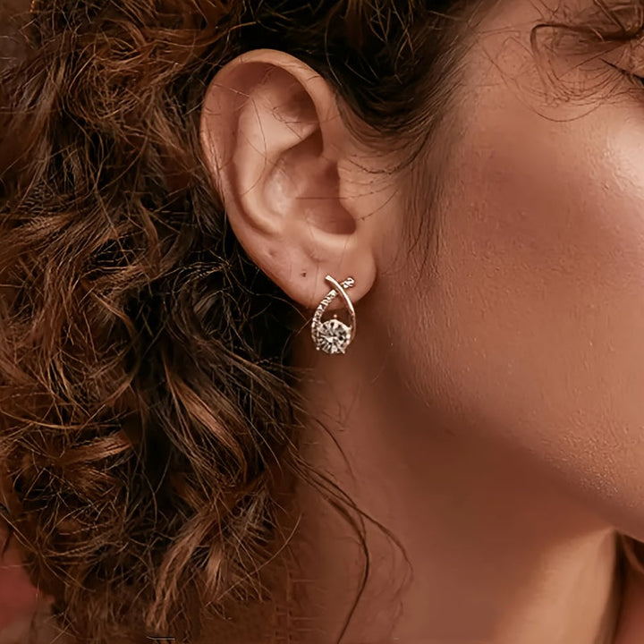 O&O - Boucles d'oreilles en zirconium Croix Dorée