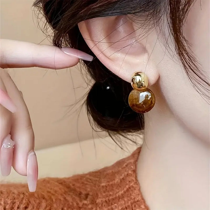 Boucles d'oreilles en goutte d'Aurélie Amber | Or