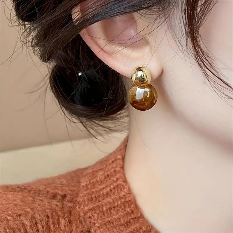 Boucles d'oreilles en goutte d'Aurélie Amber | Or