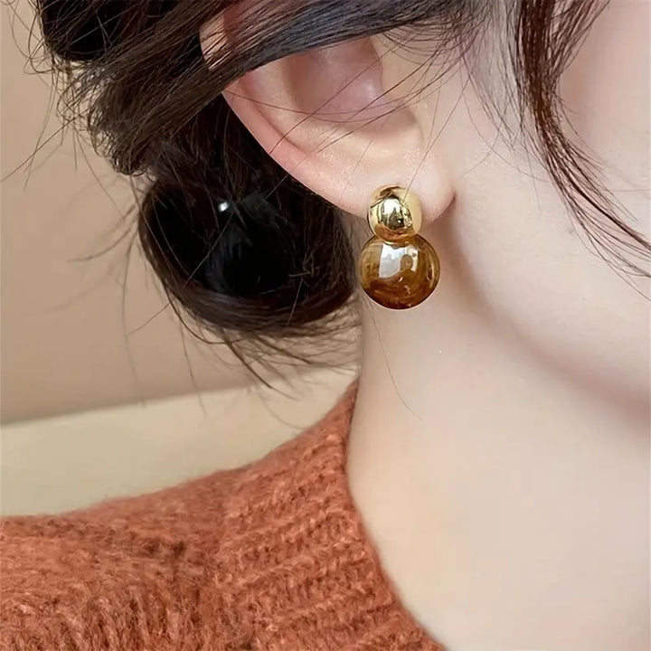 Boucles d'oreilles en goutte d'Aurélie Amber | Or