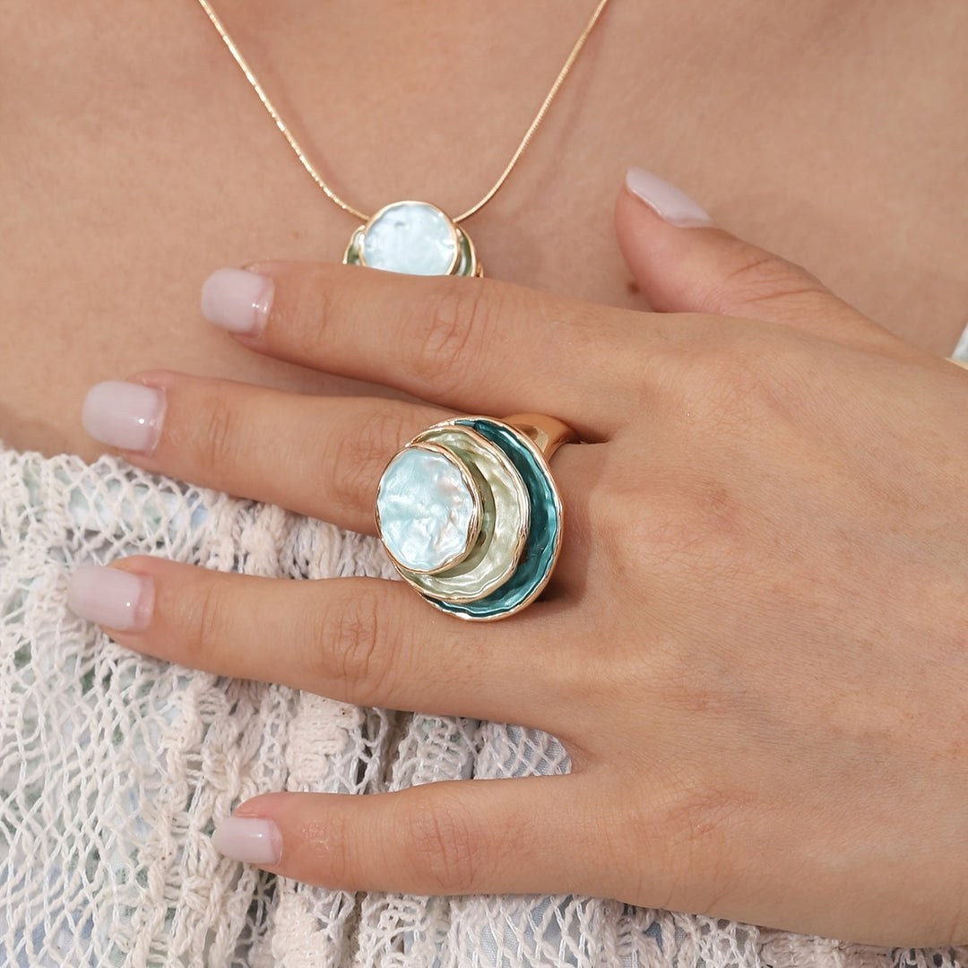 Bague en Émail à Trois Couches Boho