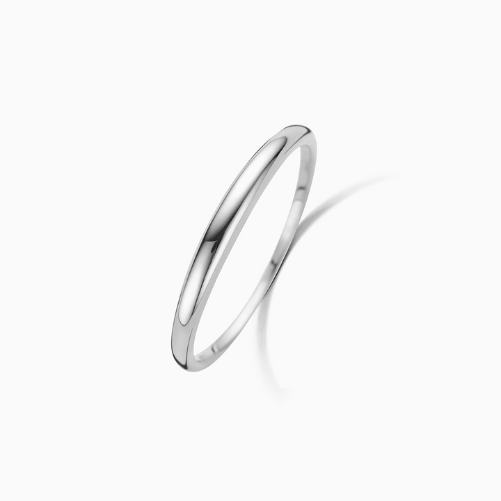 Bague Dôme Slim | Or Blanc