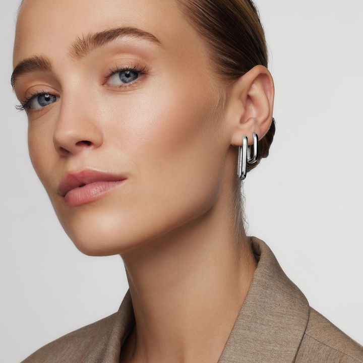 Boucles d'oreilles Icon | Or Blanc