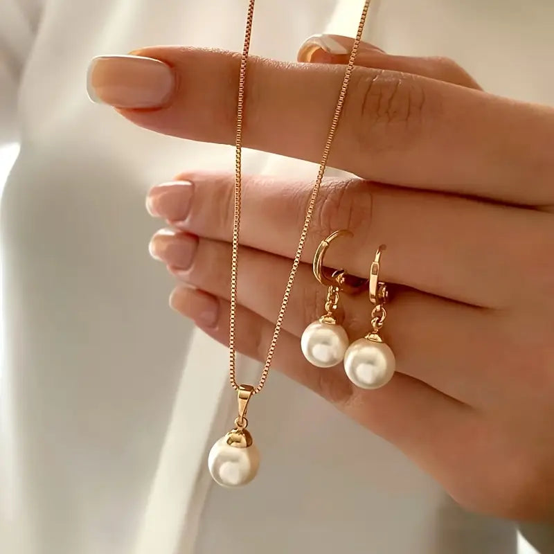 Ensemble de bijoux en perles dorées Grace | Or