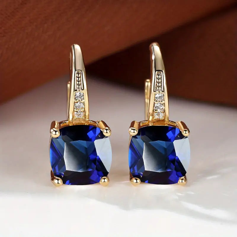 Boucles d'oreilles en anneau en pierre mystique | Or