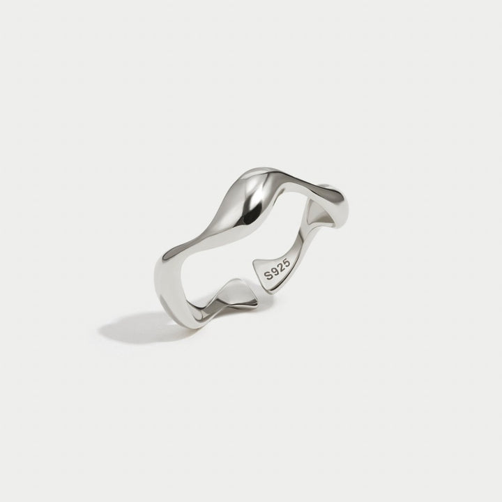 Bague Ajustable Vague Argentée