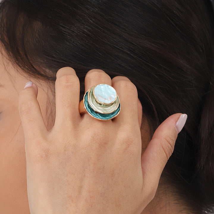 Bague en Émail à Trois Couches Boho