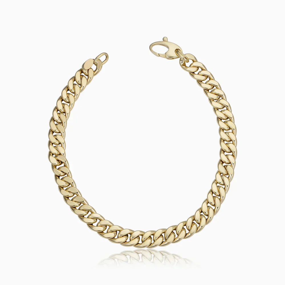 Bracelet Cubain en Or Blanc