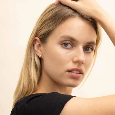 Boucles d'oreilles en perles | Or blanc