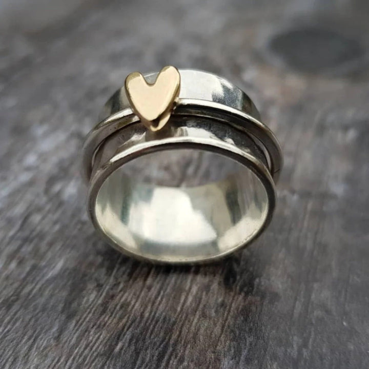 Mely - Bague en Argent Coeur Doré