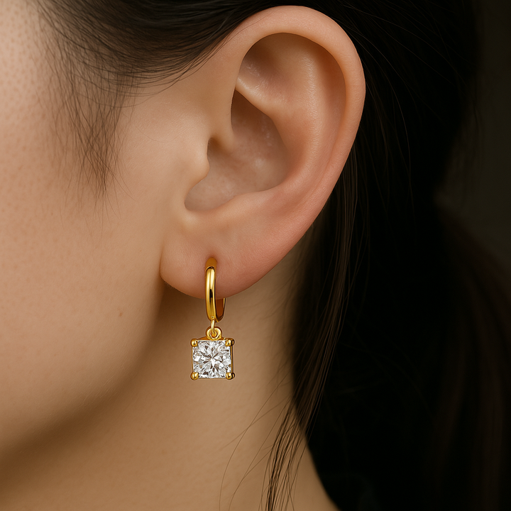 Boucles d'oreilles carrées Aurora | Or