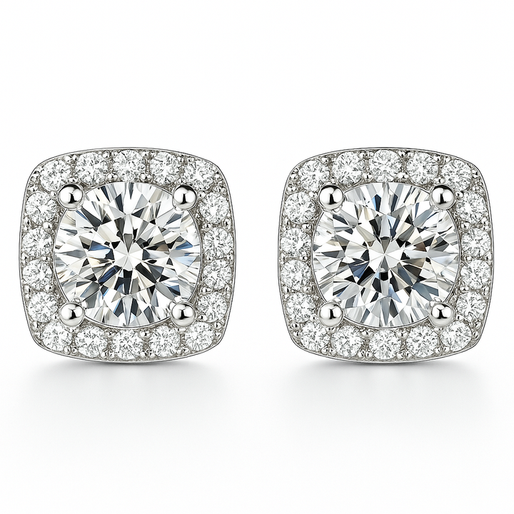 Boucles d'oreilles Glacé Glamour | Or blanc