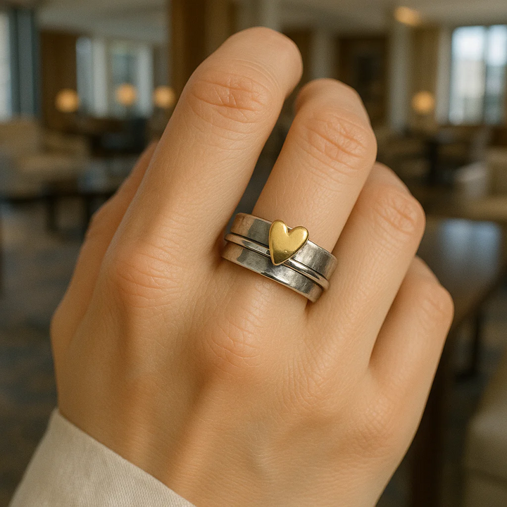 Mely - Bague en Argent Coeur Doré