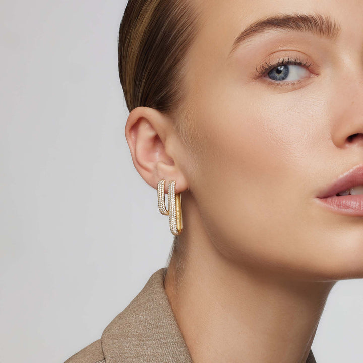 Boucles d'oreilles Pavé Icon | Or