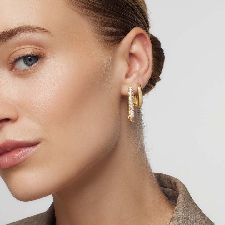 Grandes Boucles d'Oreilles Pavé Iconiques | Or
