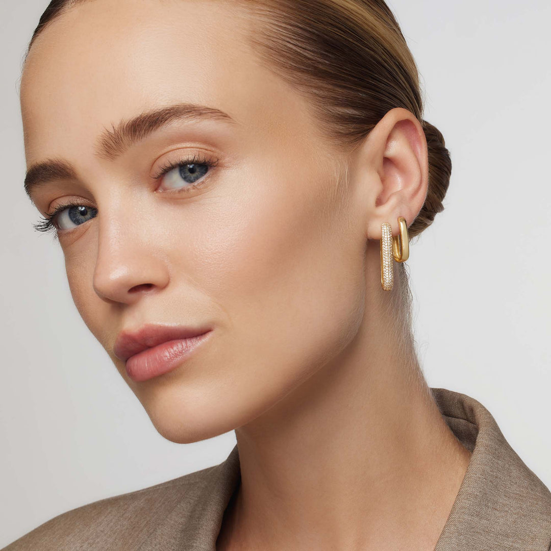 Grandes Boucles d'Oreilles Pavé Iconiques | Or