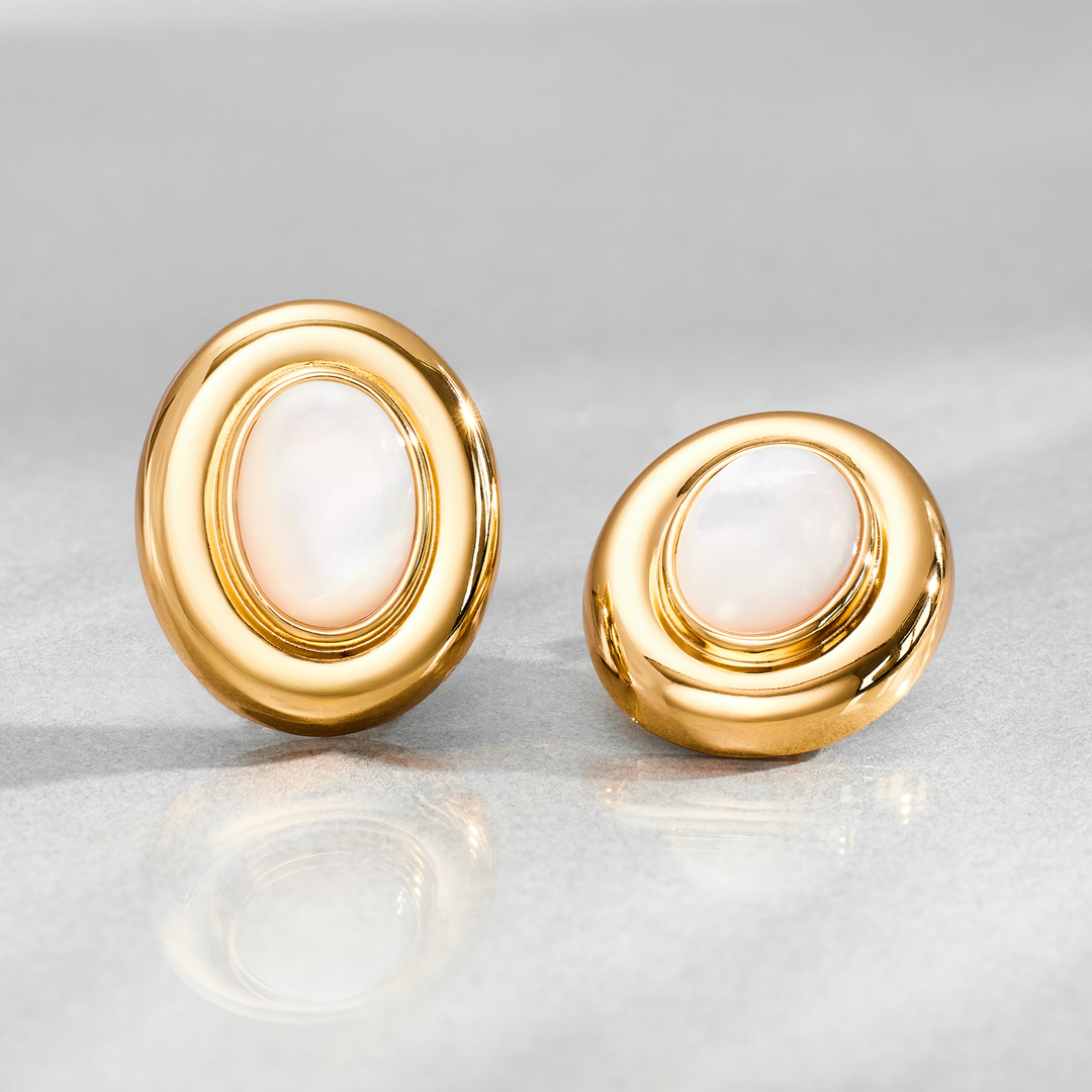 Boucles d'oreilles Giselle en perles | Or