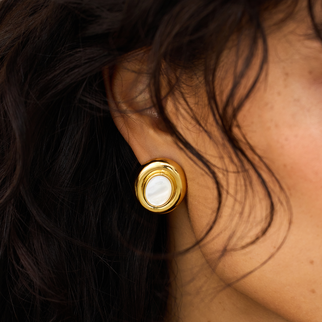 Boucles d'oreilles Giselle en perles | Or