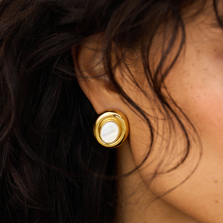 Boucles d'oreilles Giselle en perles | Or