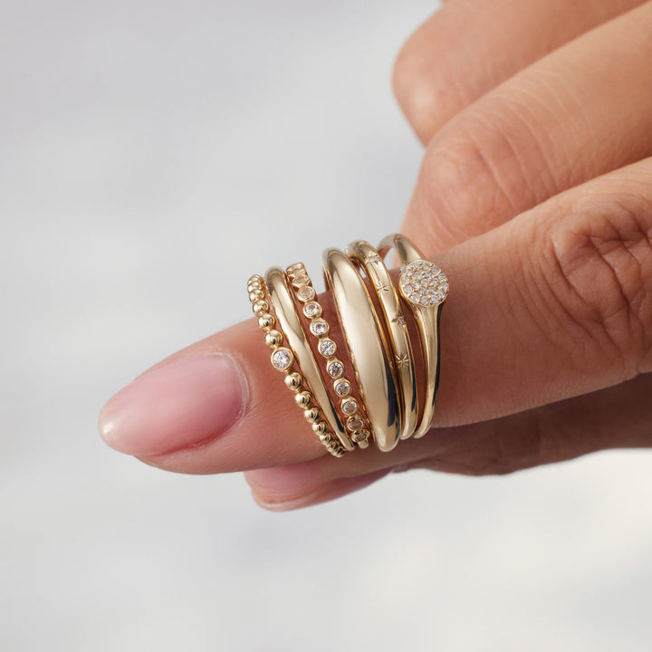 Bague Dôme Slim | Or Blanc