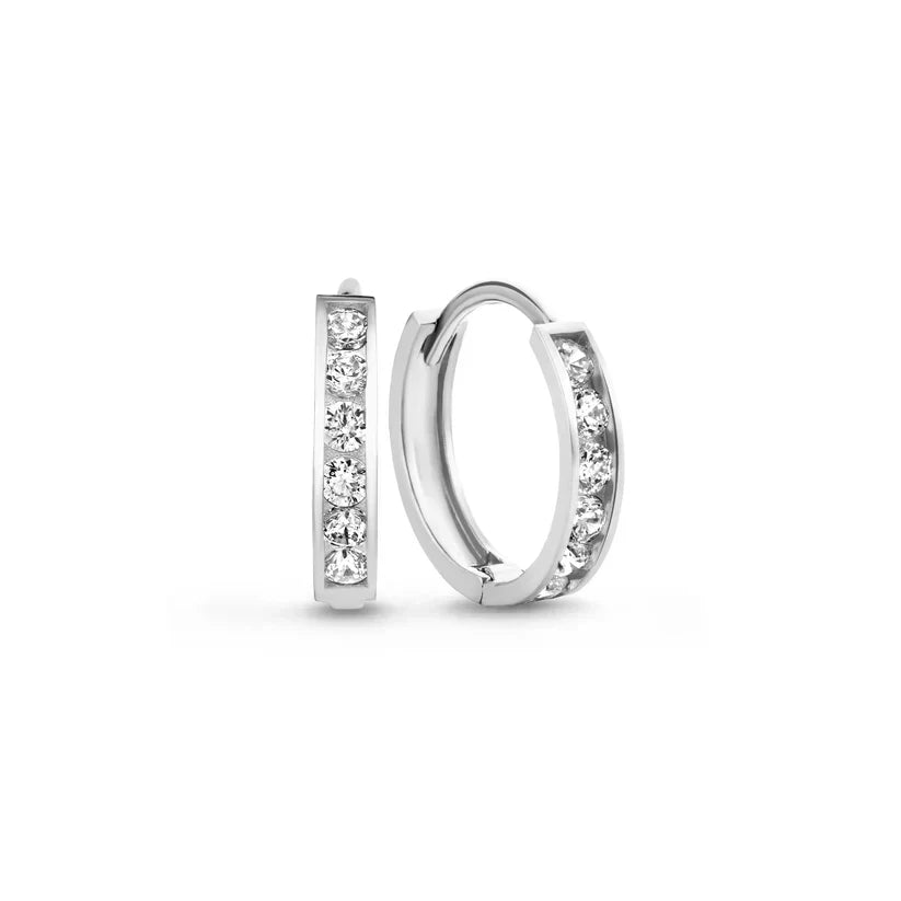 Boucles d'oreilles en pierre Dara Brillane | Or blanc
