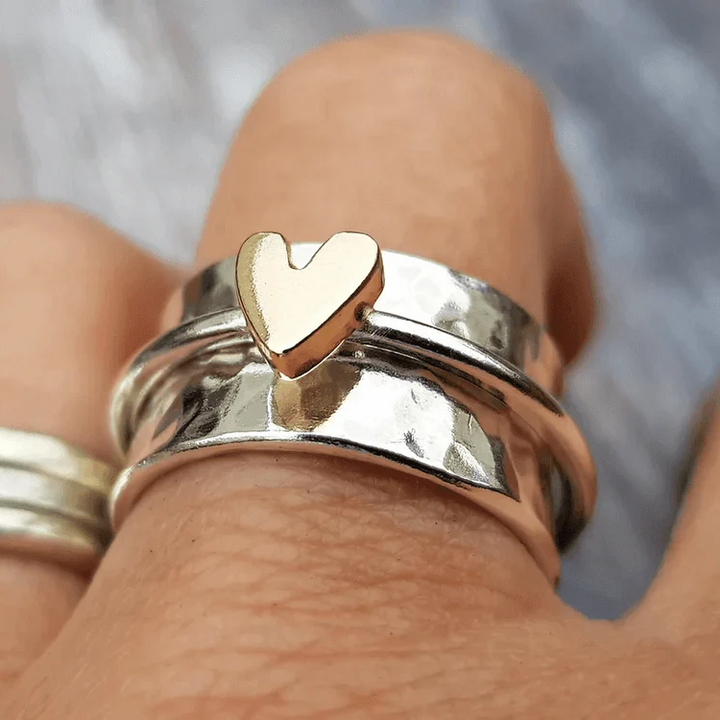 Mely - Bague en Argent Coeur Doré