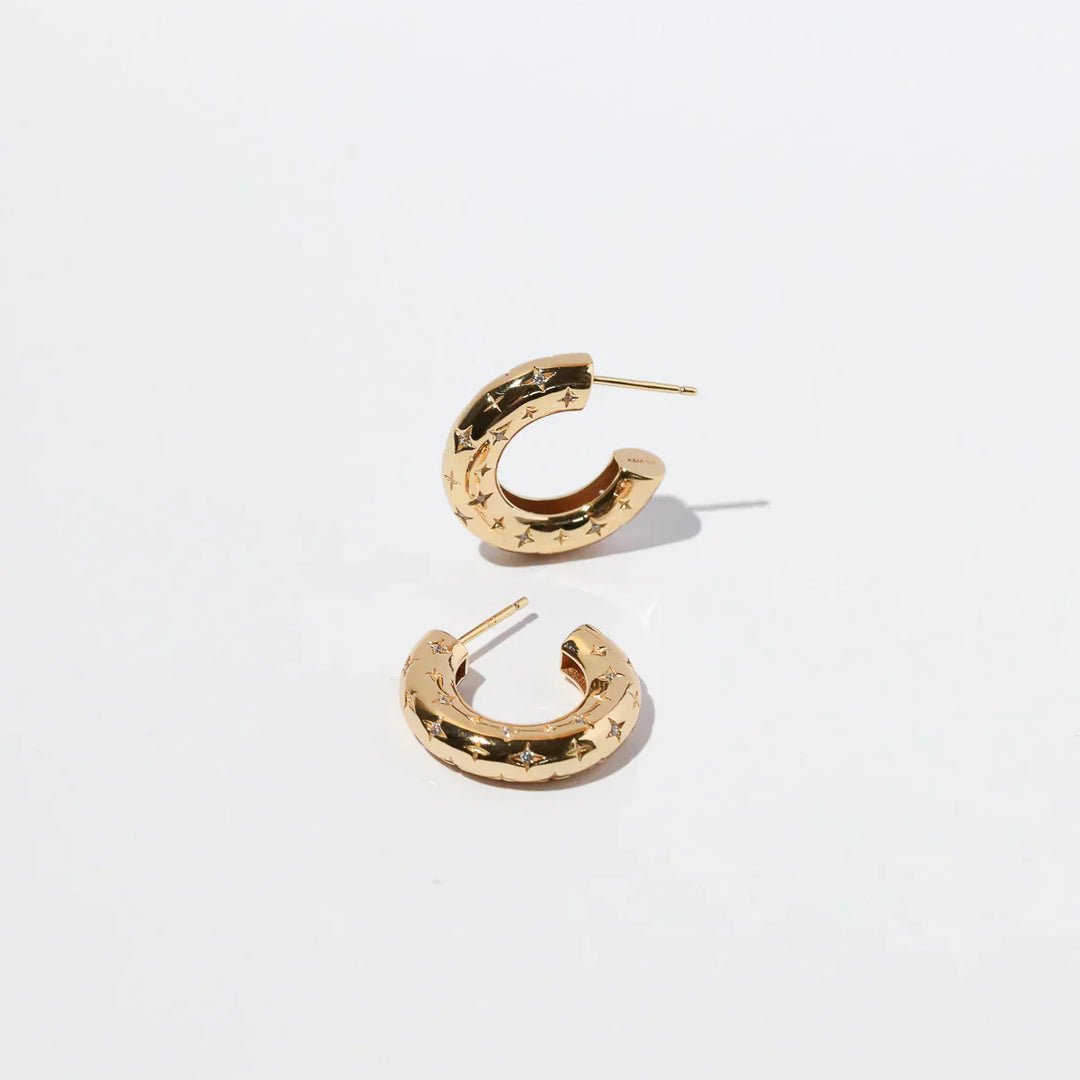 Boucles d'oreilles cosmiques en or