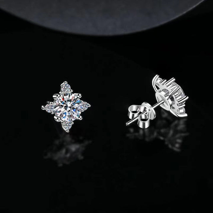 Boucles d'oreilles fleur Aurelie | Or blanc