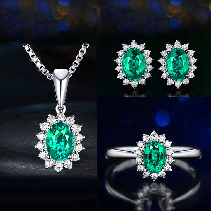 Ensemble Sophia Fleurane Vert | Or Blanc