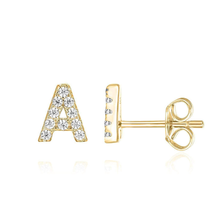 Initiale Boucle d'oreille 1pc | Or Blanc