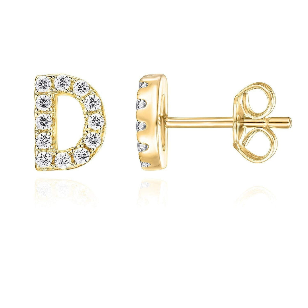 Initiale Boucle d'oreille 1pc | Or Blanc