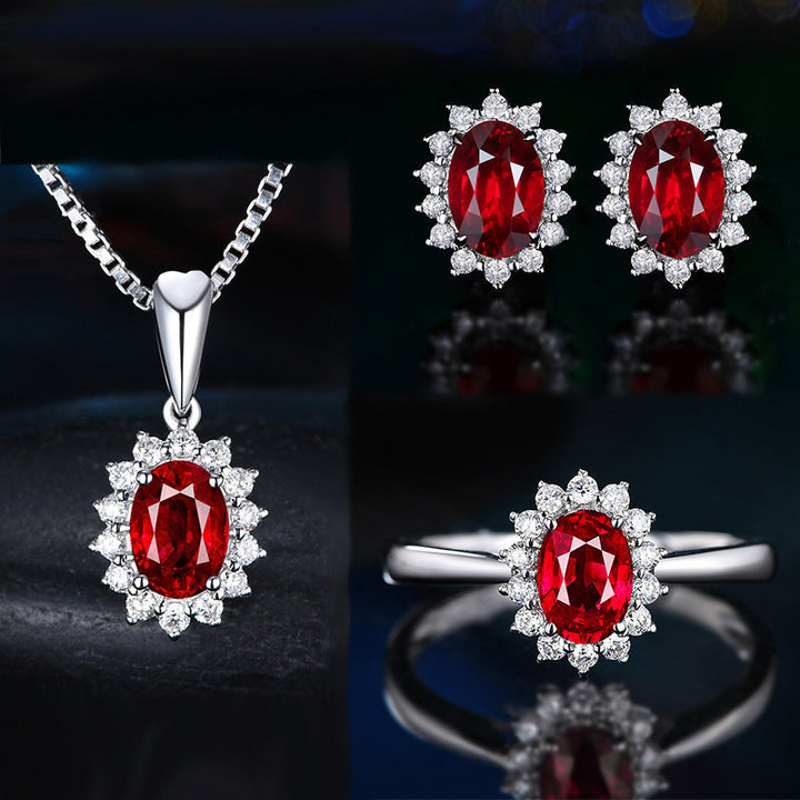 Ensemble Sophia Fleurane Rouge | Or Blanc