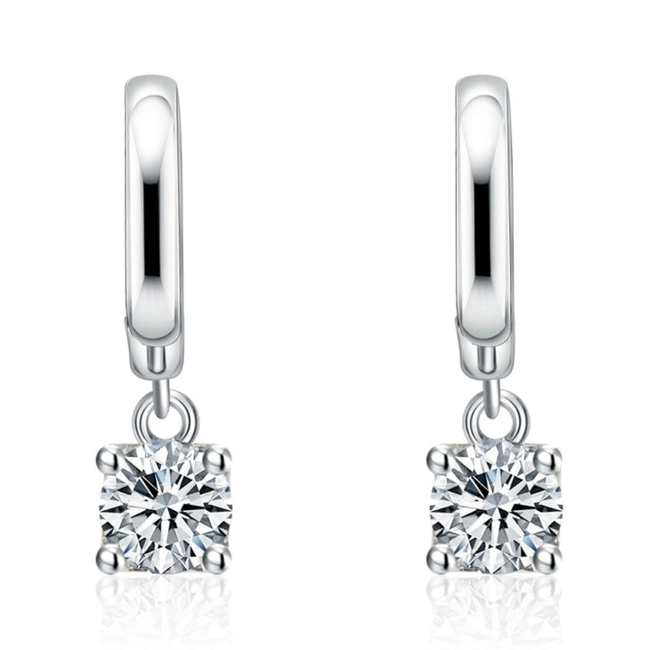 Boucles d'oreilles carrées Aurora | Or blanc