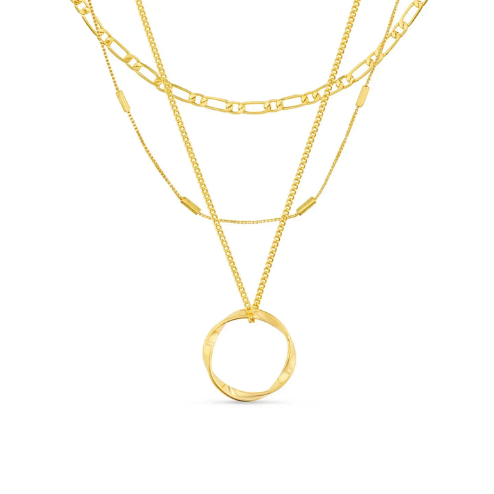 Collier à trois rangs Open Circle | Or