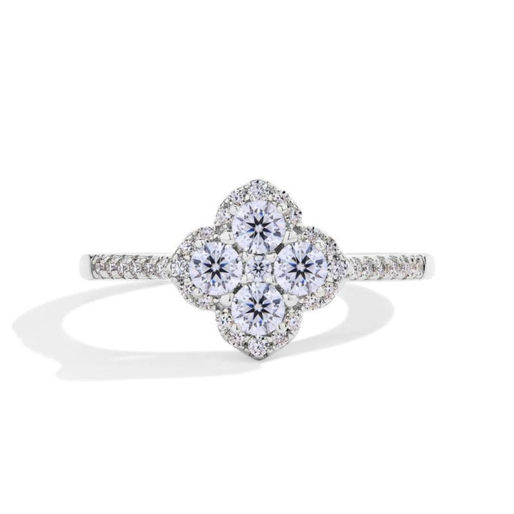 Bague Soraya en trèfle | Or blanc