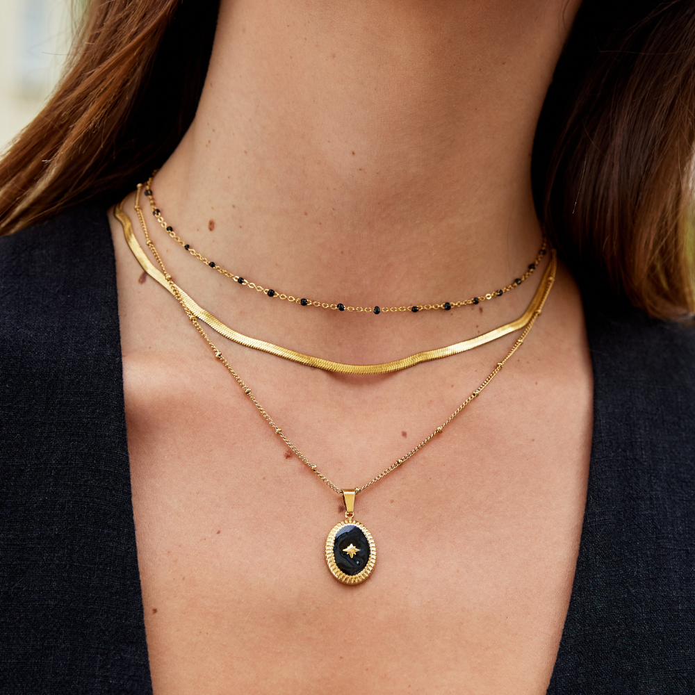 Collier en Chaîne Serpentine en Or