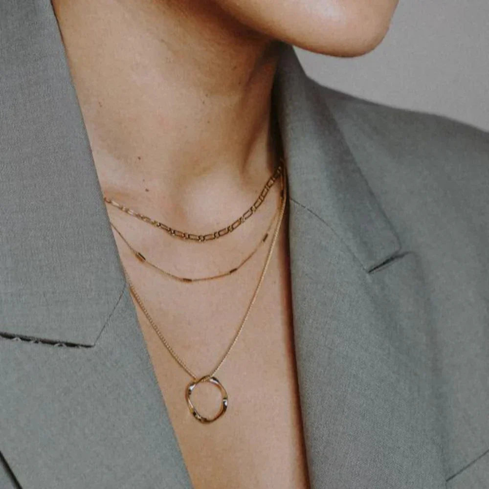 Collier à trois rangs Open Circle | Or