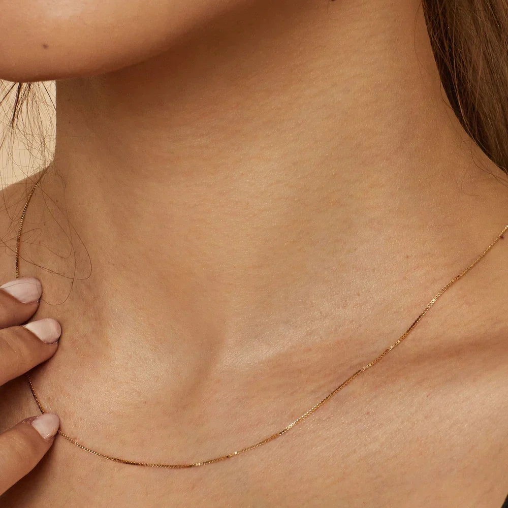 Collier Bodega Box | Or Blanc