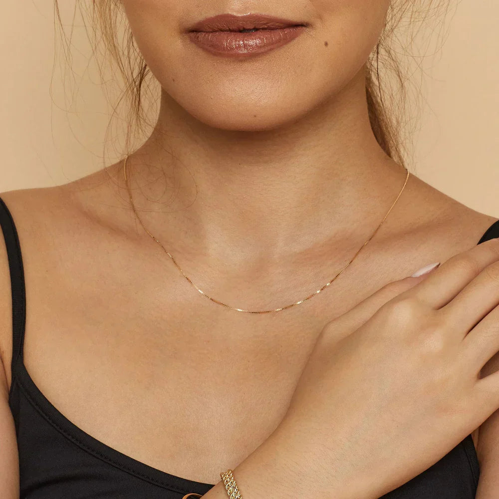 Collier Bodega Box | Or Blanc