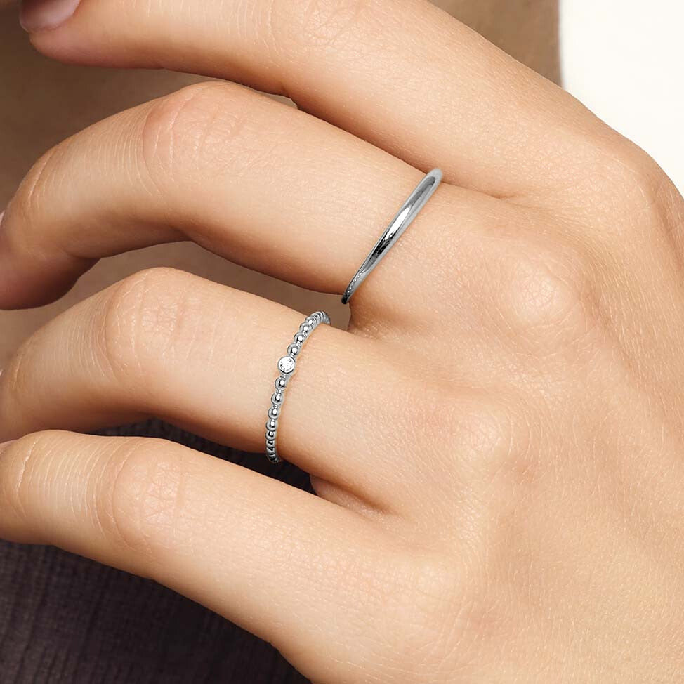 Bague Dôme Slim | Or Blanc