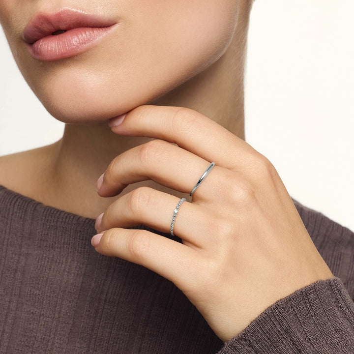 Bague Dôme Slim | Or Blanc