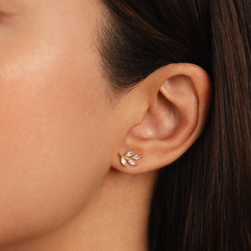 Boucles d'oreilles Crystal Chic Leaf