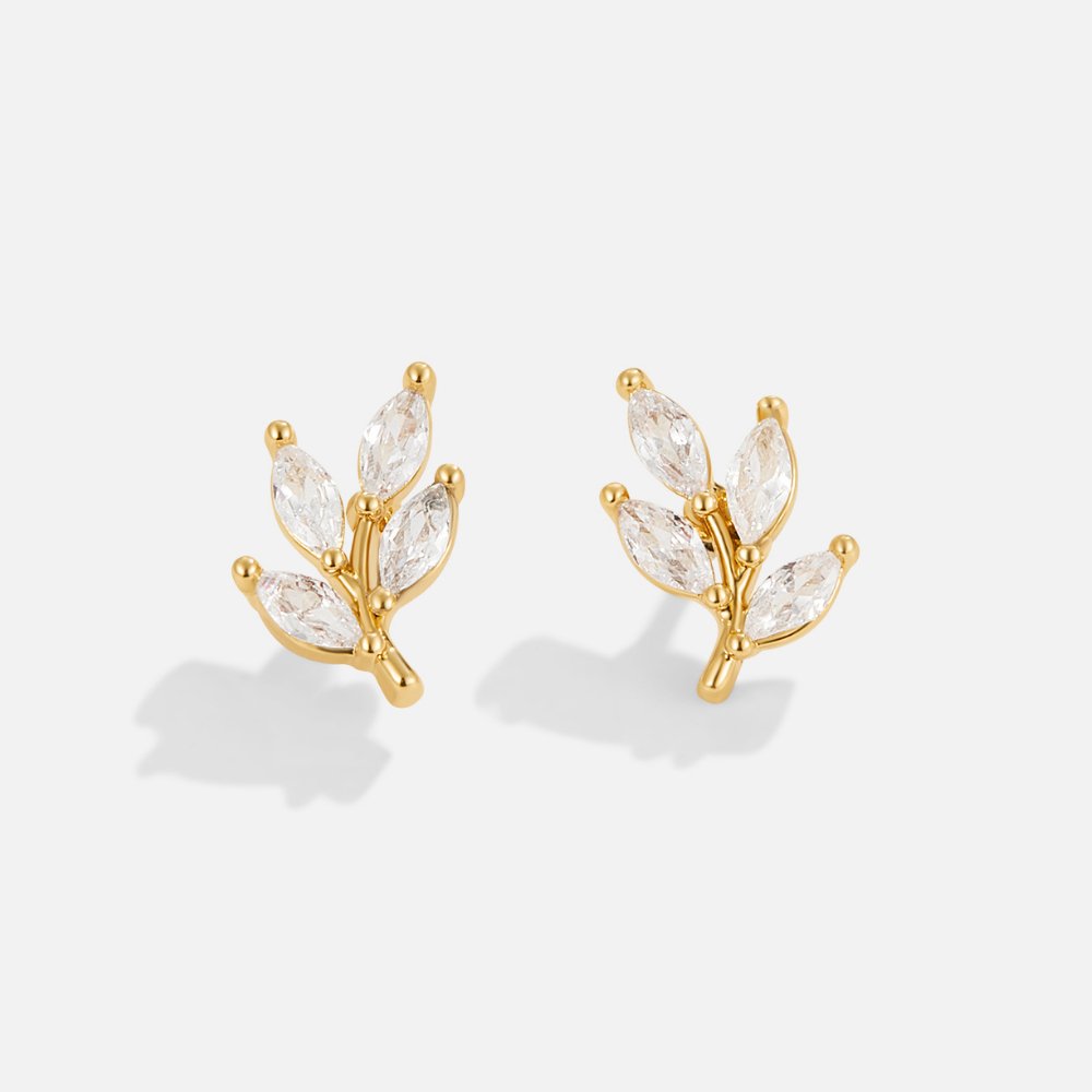 Boucles d'oreilles Crystal Chic Leaf