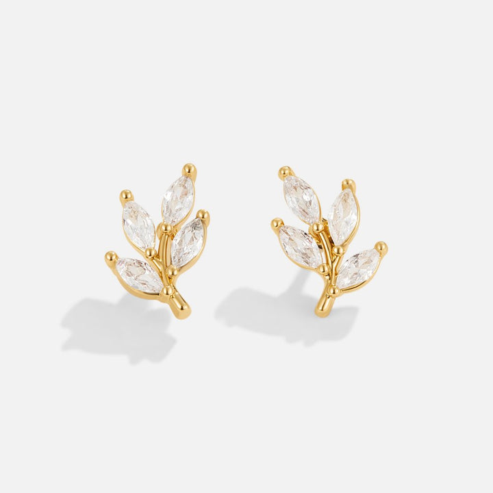 Boucles d'oreilles Crystal Chic Leaf