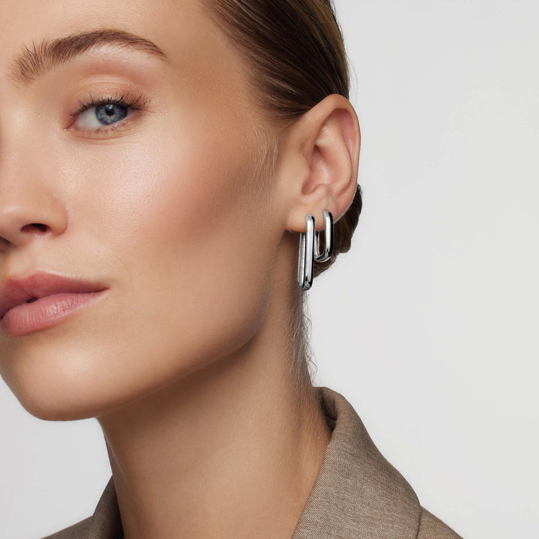 Boucles d'oreilles Icon | Or Blanc